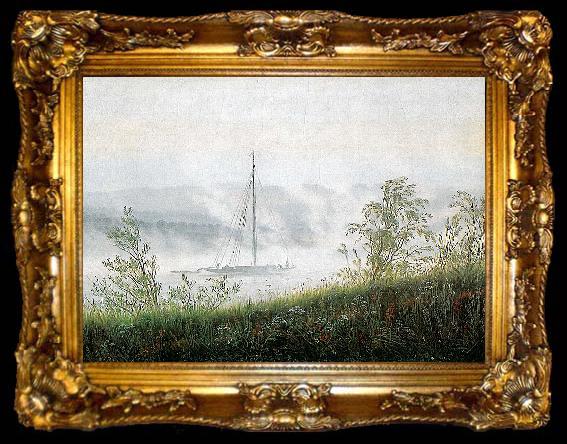 framed  Caspar David Friedrich Elbschiff im Fruhnebel, ta009-2